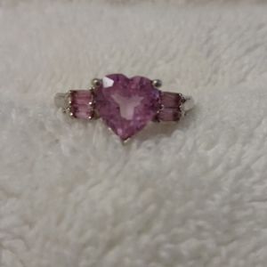 Heart cut pink sapphire ring